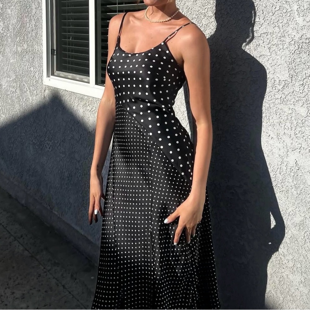 A New Day Black and White Sheath Midi Dress